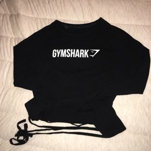 Ribbon long sleeve cropped top